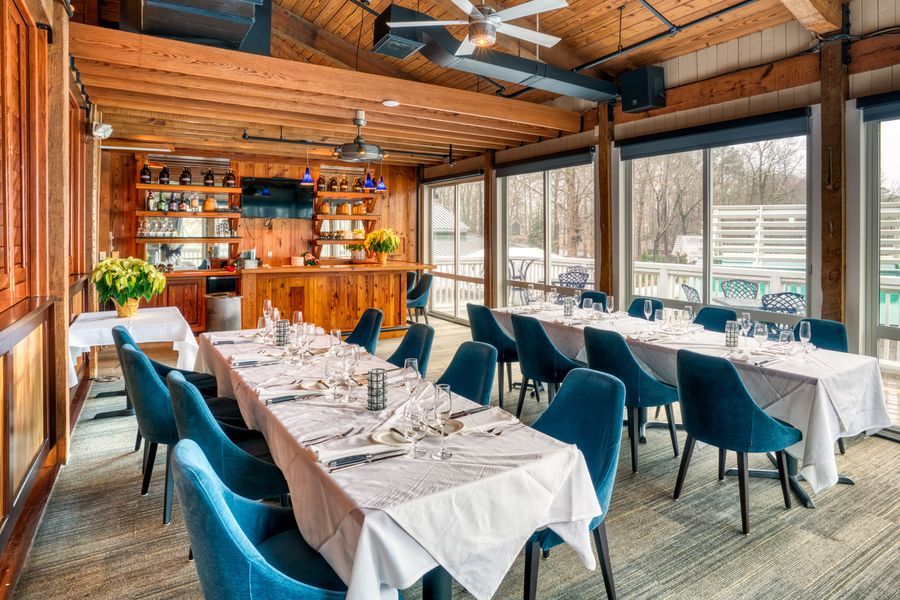 The Crow's Nest, a private dining room located inside the Boathouse at Sunday Park. 