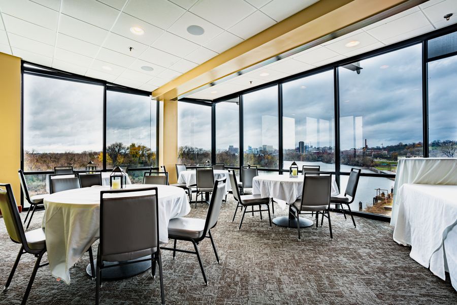 The Harbourmaster Suite at The Boathouse seafood restaurant in Rocketts Landing  in Downtown Richmond, VA. This is a private event space for up to 24 or 30 people. 